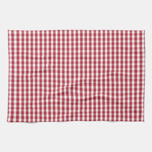 USA Flag Red and White Gingham Checked Towel