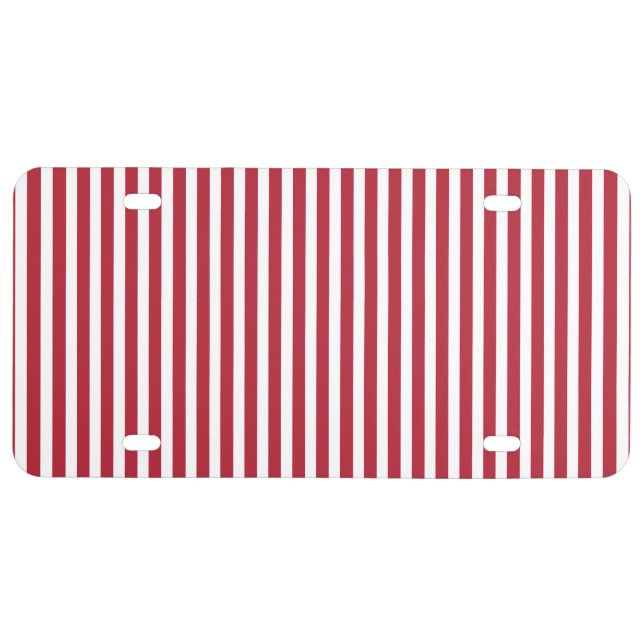 USA Flag Red and White Stripes License Plate (Front)