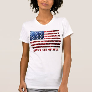 4th of July Shirts Women Womens Casual American Flag T Shirt 4th