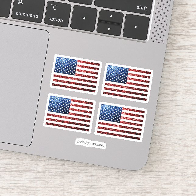 USA flag red blue sparkles glitters Sticker (Detail)