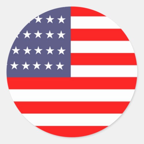usa flag red white and blue classic round sticker