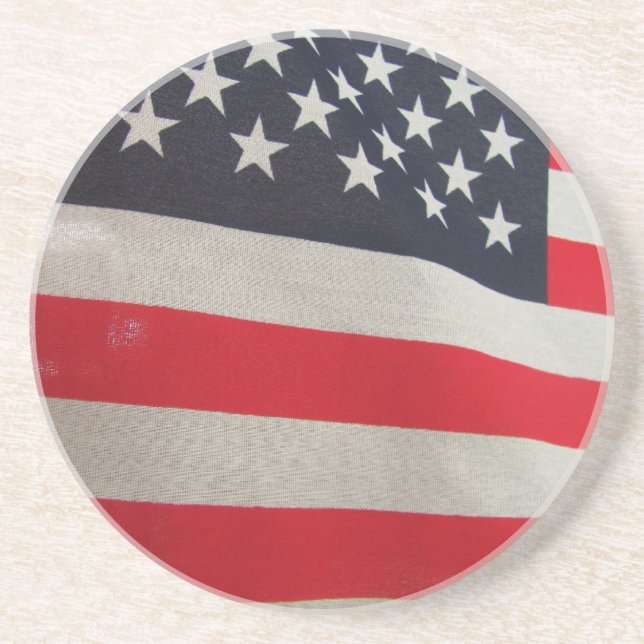 USA Flag Red White and Blue Drink Coaster (Front)