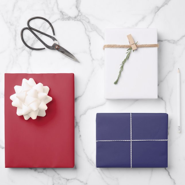 USA Flag Red White and Blue Wrapping Paper Sheets (Front)