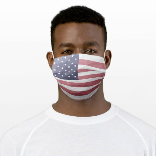 USA flag Red White Blue America Geometric Mesh Adult Cloth Face Mask