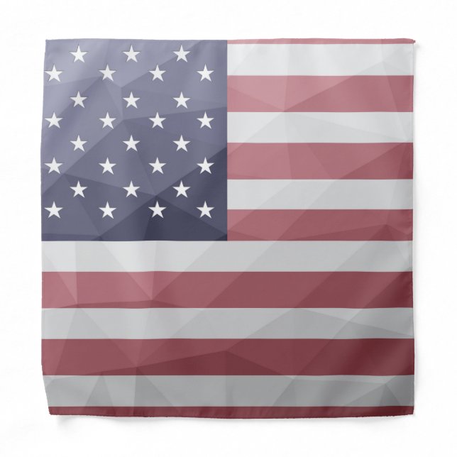 USA flag Red White Blue America Geometric Mesh Bandana (Front)