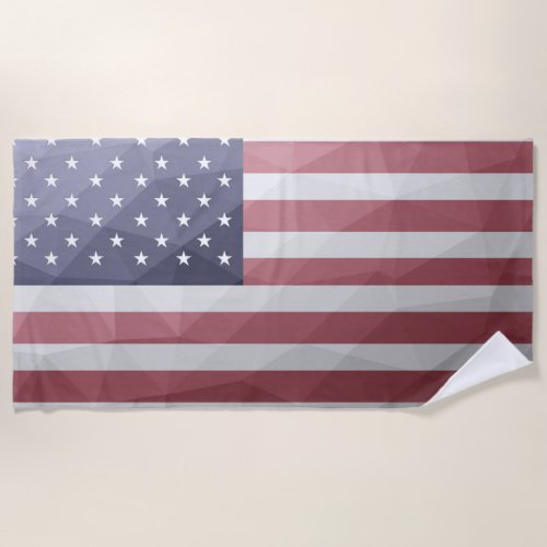 USA flag Red White Blue America Geometric Mesh Beach Towel