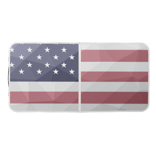 USA flag Red White Blue America Geometric Mesh Beer Pong Table