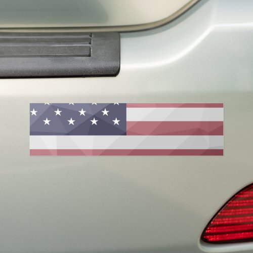 USA flag Red White Blue America Geometric Mesh Bumper Sticker