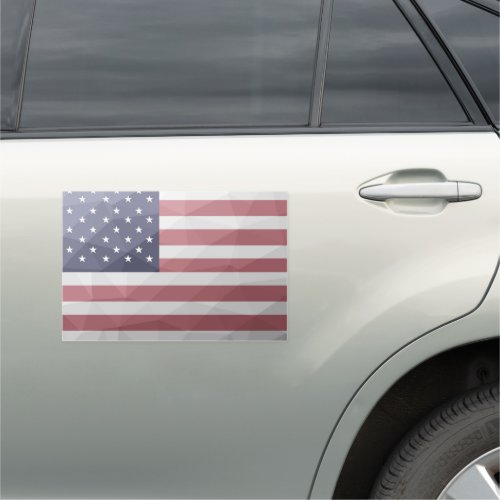 USA flag Red White Blue America Geometric Mesh Car Magnet