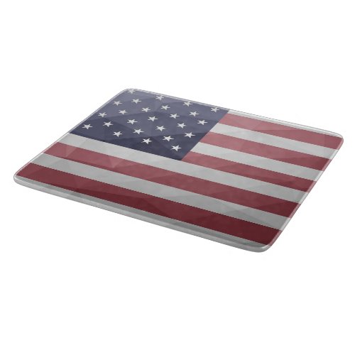 USA flag Red White Blue America Geometric Mesh Cutting Board
