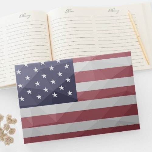 USA flag Red White Blue America Geometric Mesh Guest Book