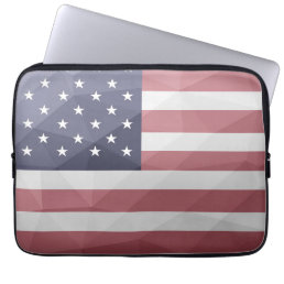 USA flag Red White Blue America Geometric Mesh Laptop Sleeve