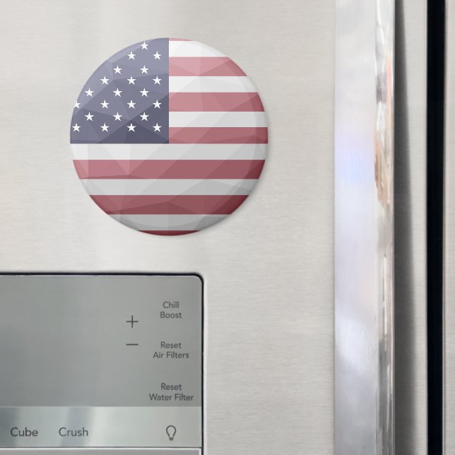 USA flag Red White Blue America Geometric Mesh Magnet (In Situ (Fridge))