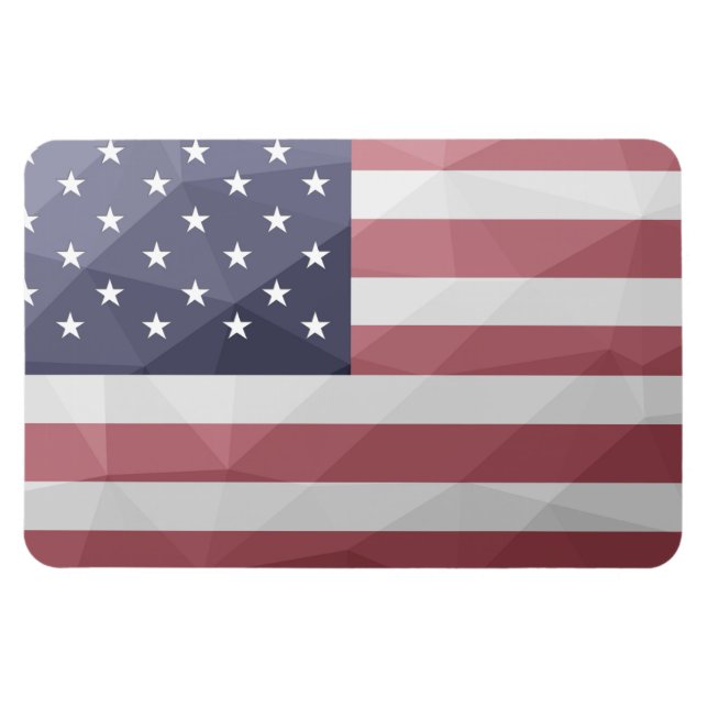 USA flag Red White Blue America Geometric Mesh Magnet (Horizontal)