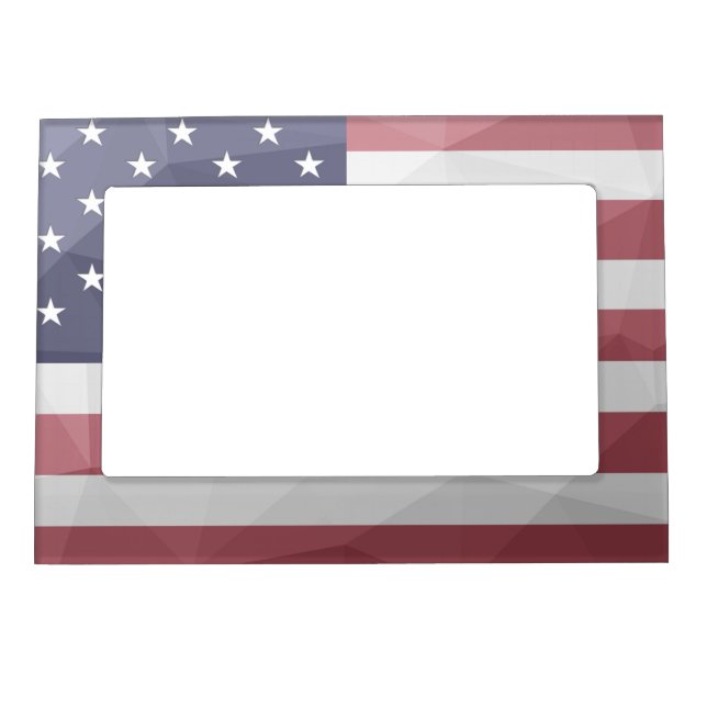 USA flag Red White Blue America Geometric Mesh Magnetic Frame (Front)