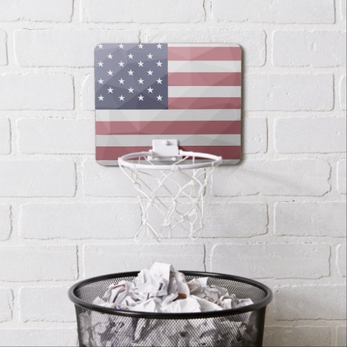 USA flag Red White Blue America Geometric Mesh Mini Basketball Hoop