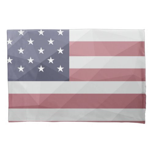 USA flag Red White Blue America Geometric Mesh Pillow Case