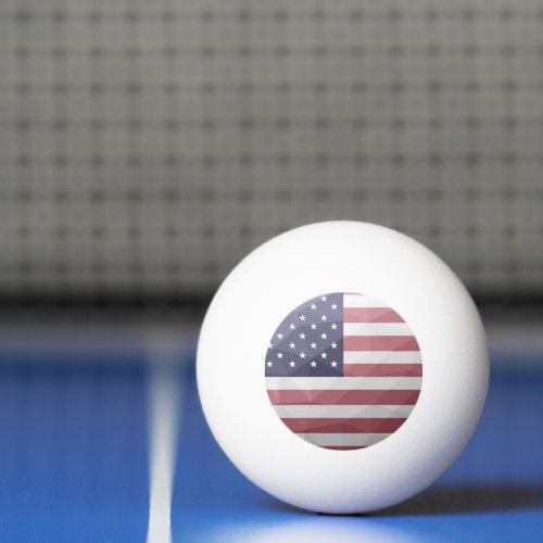 USA flag Red White Blue America Geometric Mesh Ping Pong Ball