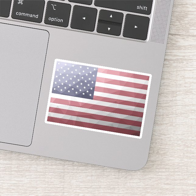 USA flag Red White Blue America Geometric Mesh Sticker (Detail)