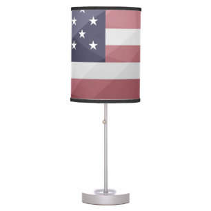 USA flag Red White Blue America Geometric Mesh Table Lamp