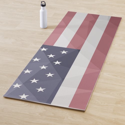 USA flag Red White Blue America Geometric Mesh Yoga Mat