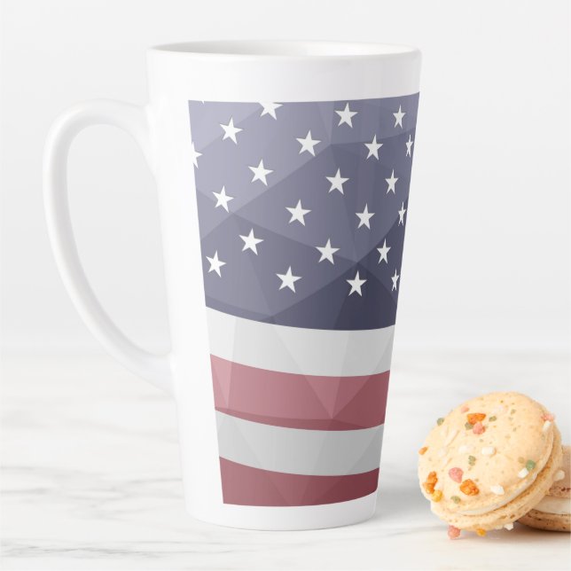 USA flag Red White Blue America Geometry latte Mug (In Situ)