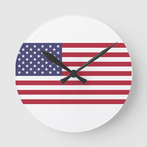 USA flag red white blue clock