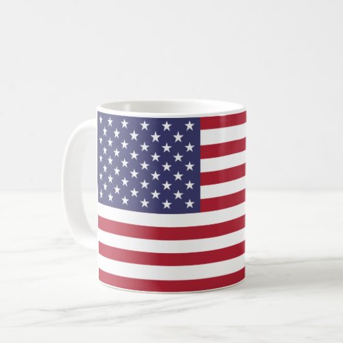 USA flag red white blue mug 