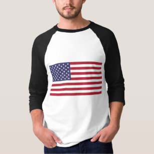 USA flag red white blue patriotic black shirt