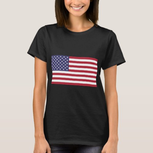 USA flag red white blue patriotic black t_shirt