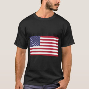 USA flag red white blue patriotic black t-shirt