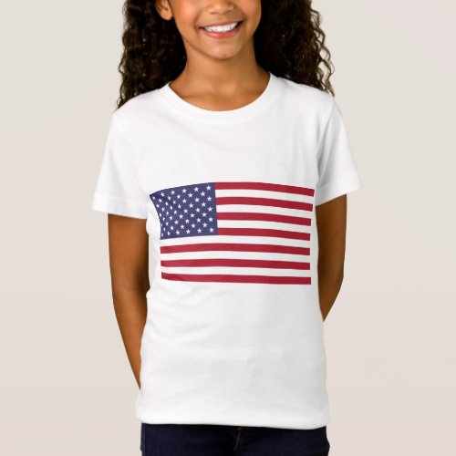 USA flag red white blue patriotic girl t_shirt