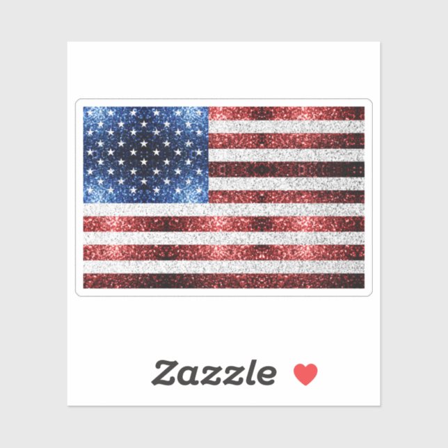 USA flag red white blue sparkles glitters Sticker (Sheet)