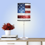 Usa Flag Red White Blue Sparkles Glitters Table Lamp at Zazzle