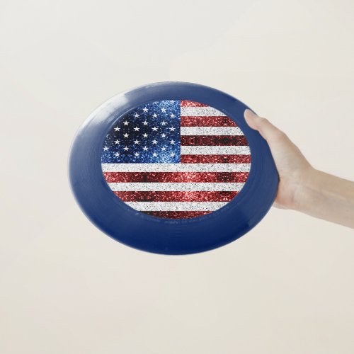 USA flag red white blue sparkles glitters Wham_O Frisbee