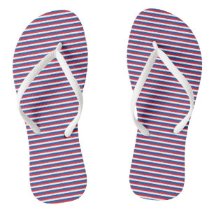 USA Flag Red, White, Blue Stripes Flip Flops