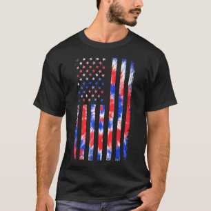 Usa Flag Red White Blue Tie Dye 4th Uly Patriotic  T-Shirt