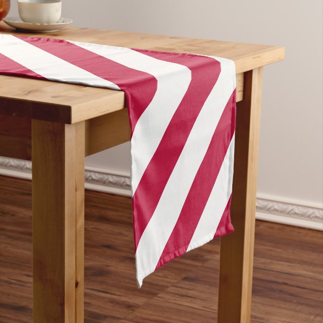 USA Flag Red White Stripes Cotton Table Runner (In Situ)