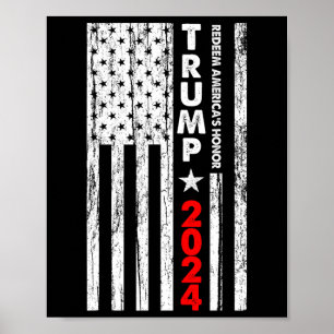 Usa Flag Redeem America's Honor Trump 2024 Poster