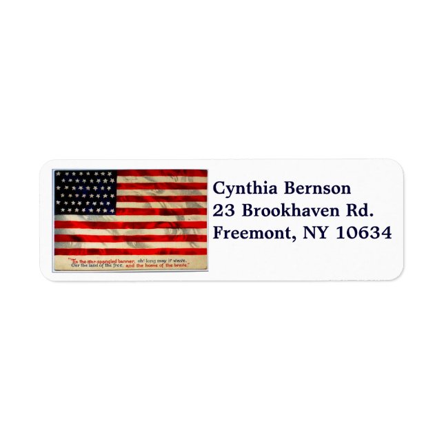 USA flag return address label (Front)