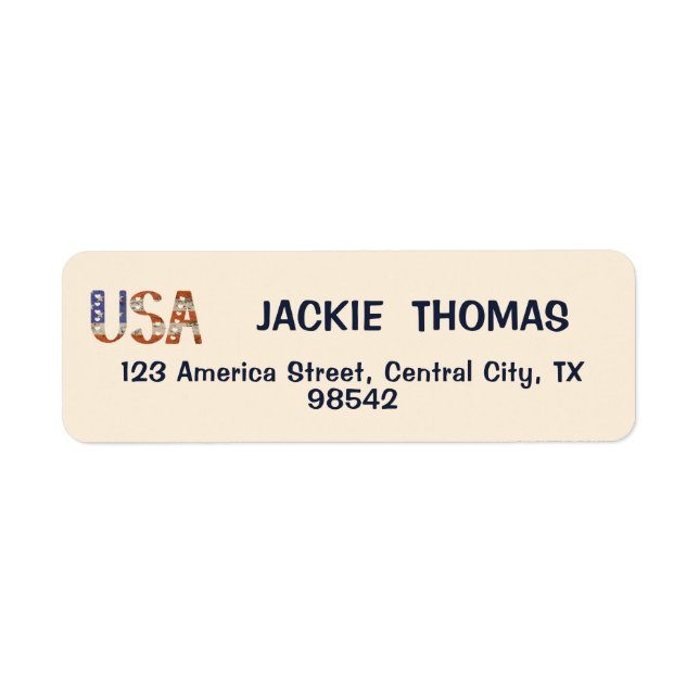 USA Flag Return Address Labels (Front)