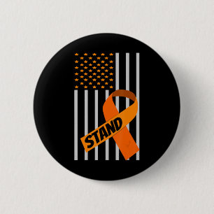 USA Flag Ribbon Leukemia Awareness Family Support Button