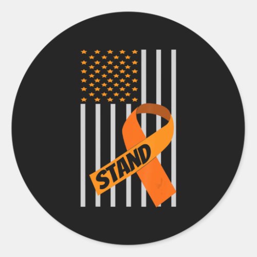 USA Flag Ribbon Leukemia Awareness  Family Support Classic Round Sticker