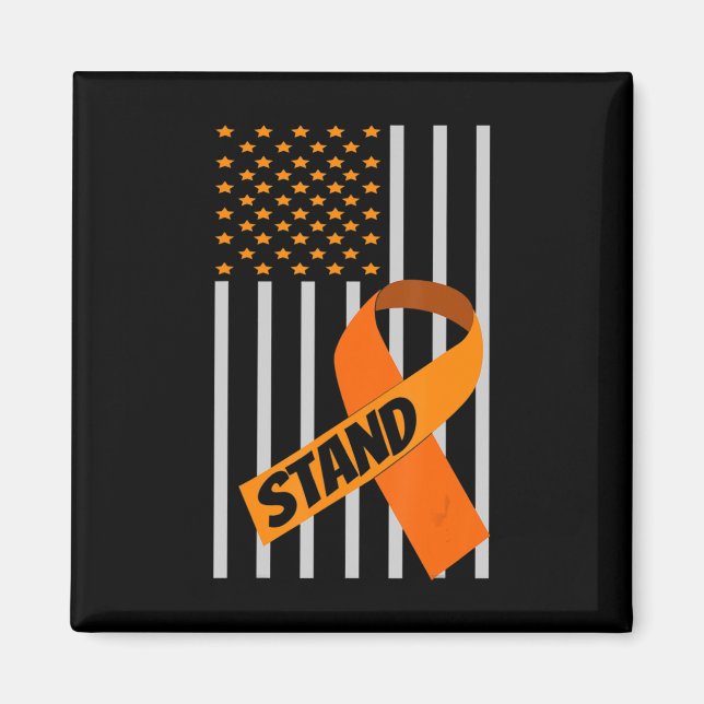 USA Flag Ribbon Leukemia Awareness  Family Support Magnet (Front)