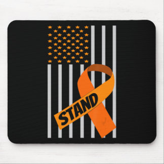 USA Flag Ribbon Leukemia Awareness  Family Support Mouse Pad