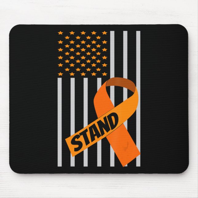 USA Flag Ribbon Leukemia Awareness  Family Support Mouse Pad (Front)