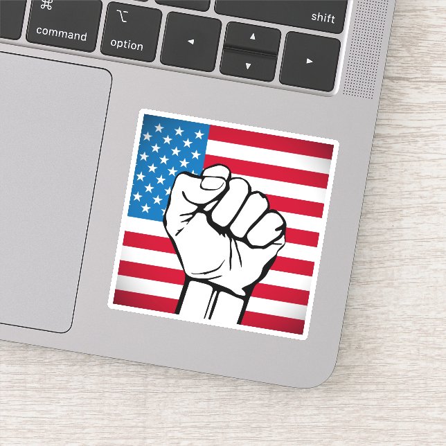 USA Flag | Rising Fist Sticker (Detail)