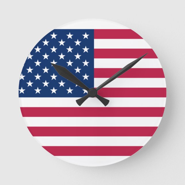 usa flag round clock (Front)