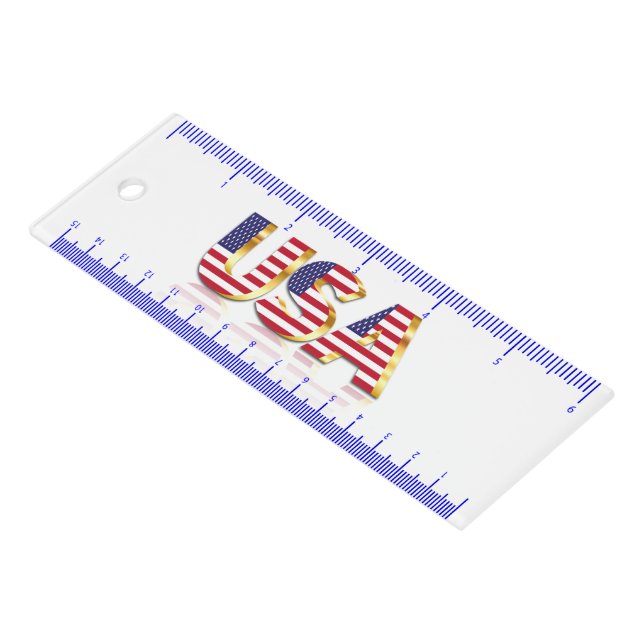 USA Flag Ruler United States of America (Angled)