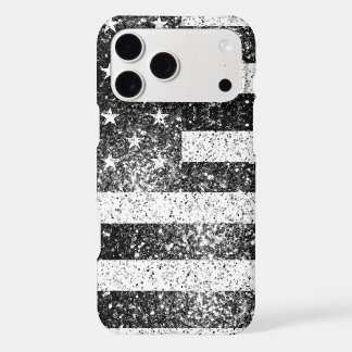 USA flag rustic black white silver sparkles iPhone 17 Pro Max Case